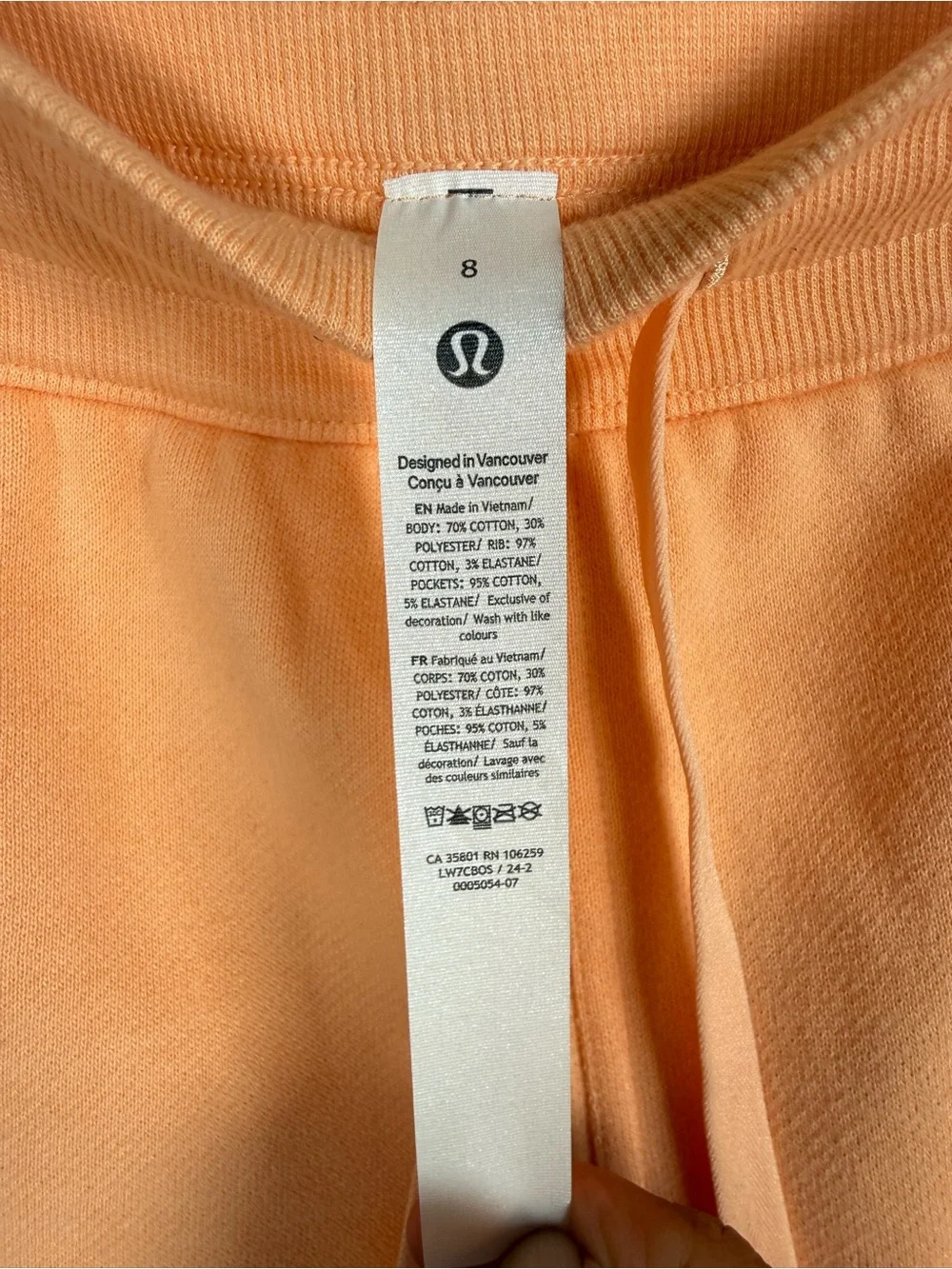 lululemon athletica Scuba Shorts 5” Peach High-Rise Drawstring Size 8